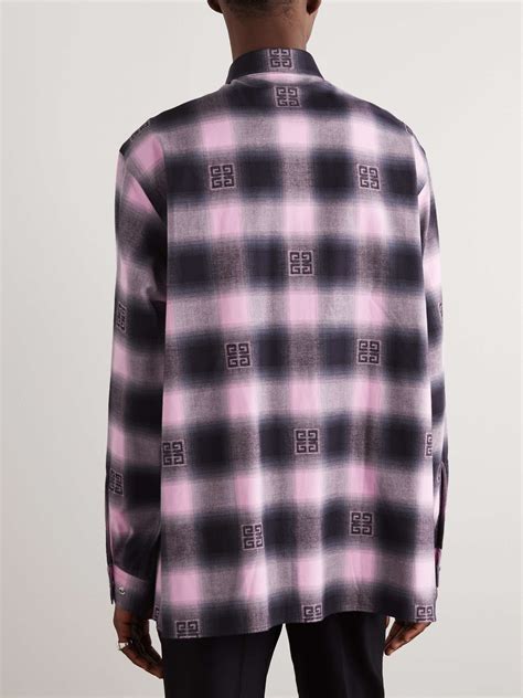 GIVENCHY Oversized 4G Checked Cotton Shirt for Men 